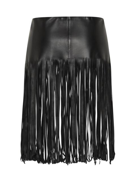 ST. AGNI Fringe Belt Skirt black