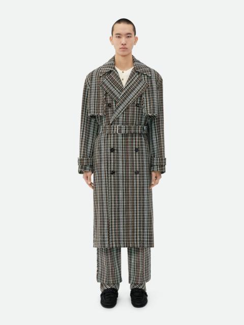 Cotton Check Trench Coat