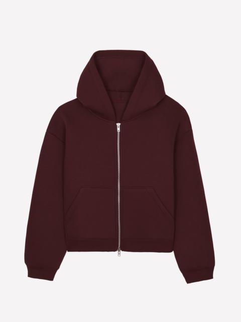 The Frankie Shop Calder Neoprene Zip-Up Hoodie - Burgundy