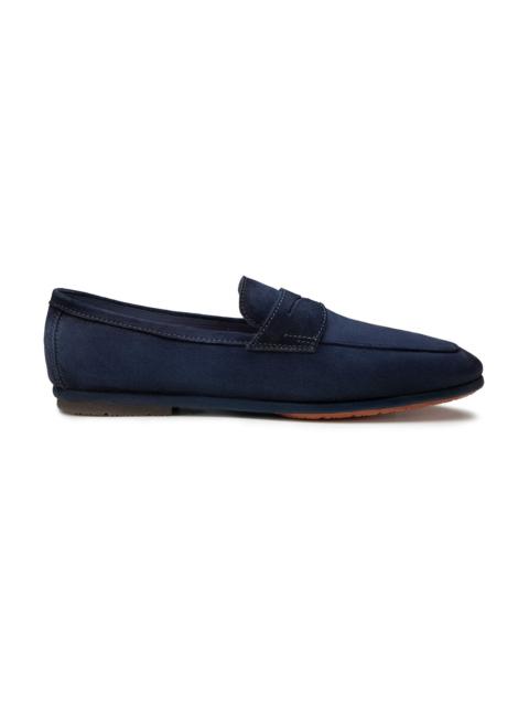 Men's blue suede Carlo penny loafer