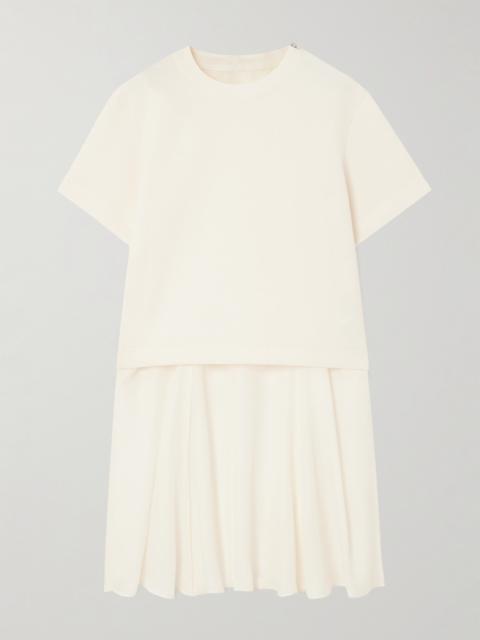 sacai Layered Canvas And Chiffon T-shirt