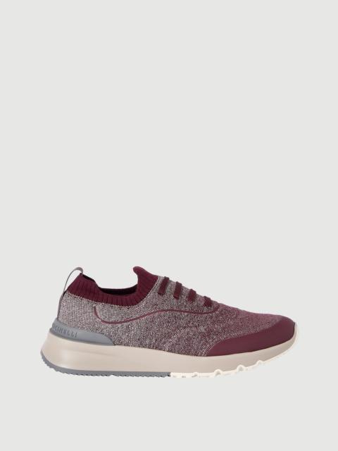 Brunello Cucinelli Techno cotton knit runners with heat-bonded details