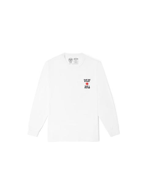 Vans Men's Vans Earth Pattern Printing Round Neck Long Sleeves White T-Shirt VN0A5E870VW