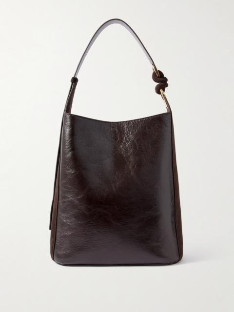 Anya Hindmarch Ringo Suede-trimmed Textured-leather Tote
