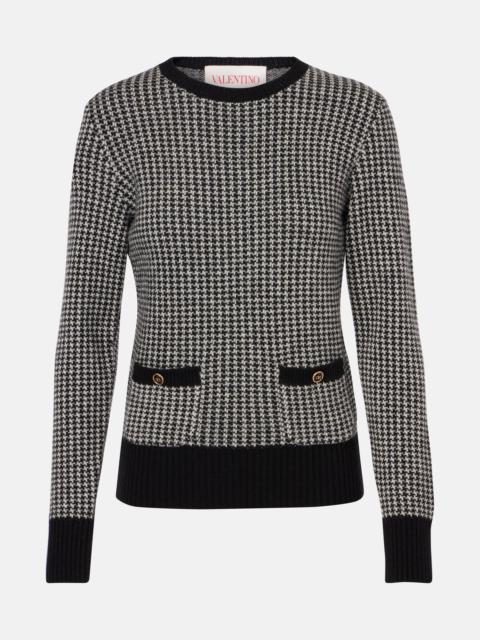 Valentino Houndstooth virgin wool sweater