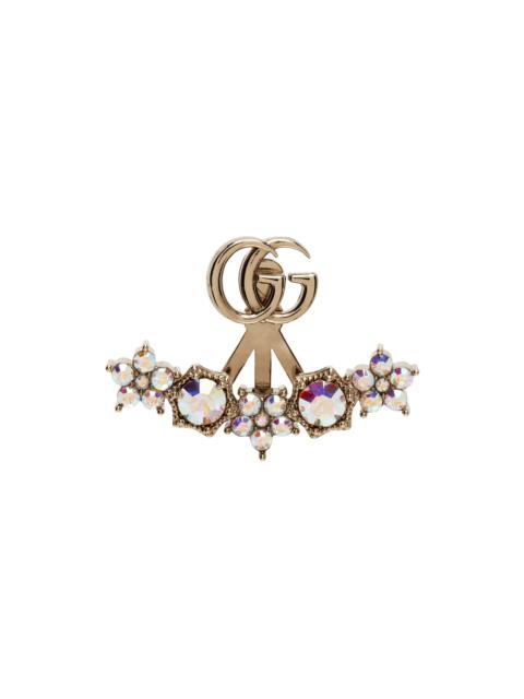 GUCCI Gold Crystal Double G Single Earring