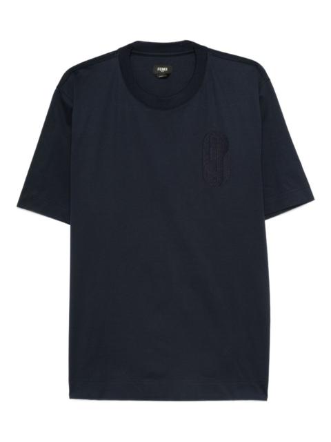 FENDI embroidered-logo crew-neck T-shirt