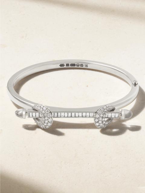 ANANYA Chakra Icon 18-karat White Gold, Diamond And Quartz Bangle