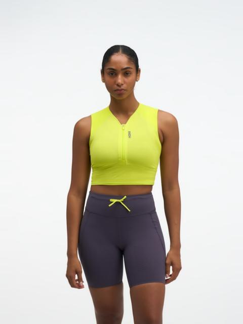 HOKA Women's SkyBreeze Crop Tank Top in Hoka Citrus