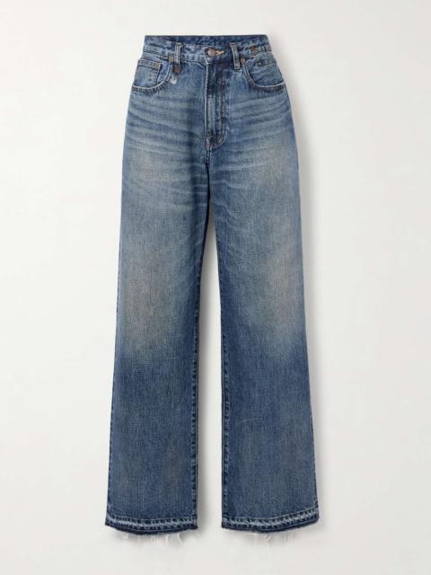 D'Arcy distressed mid-rise wide-leg jeans