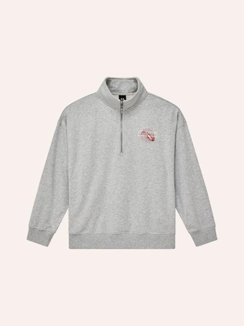 P.E NATION SNAP QUARTER ZIP IN MID GREY MARLE