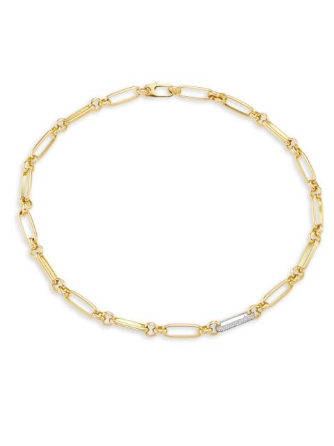 ROBERTO COIN Women's Two-Tone 18K Gold & 0.38 TCW Diamond Paper Clip Chain Necklace/18" - Gold