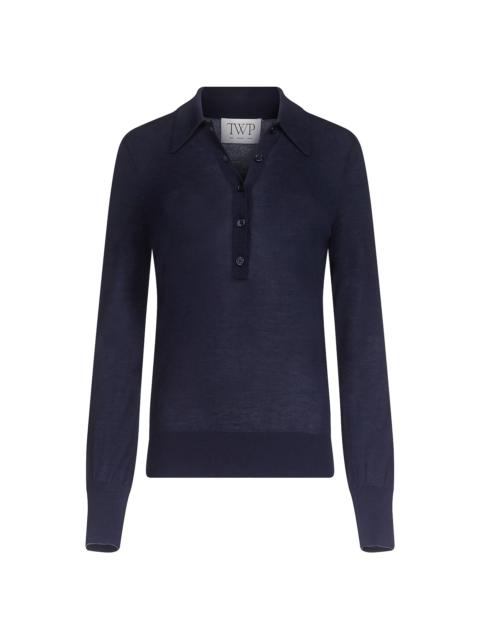 TWP Women's Uma Henley Cashmere Top - Night Sky