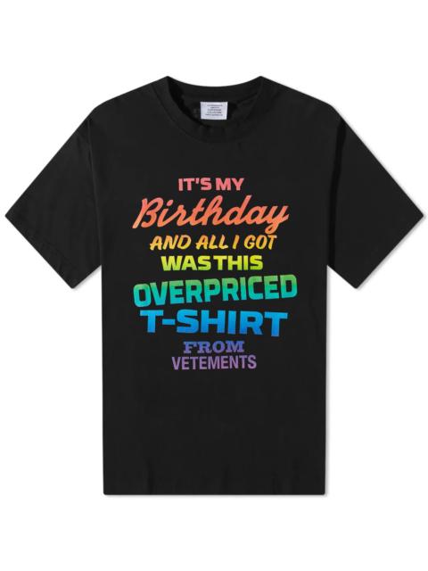 VETEMENTS VETEMENTS Overpriced Birthday T-Shirt