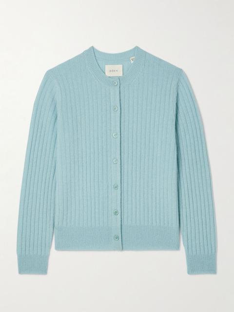 DÔEN Danaë ribbed cashmere cardigan Light blue