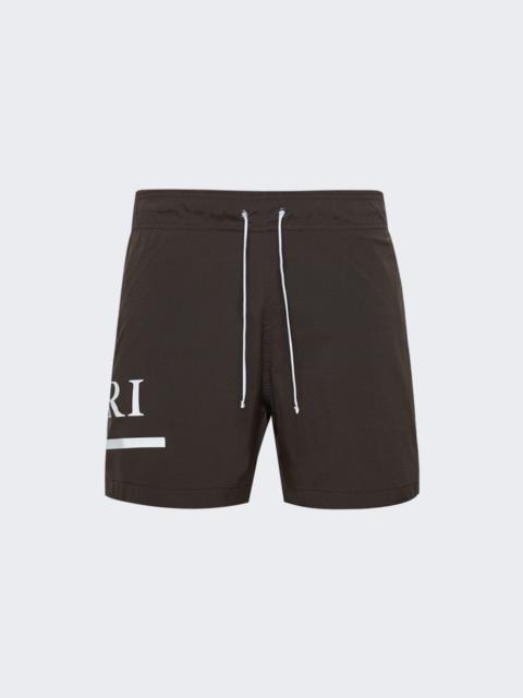 AMIRI MA Bar Logo Swim Shorts Brown