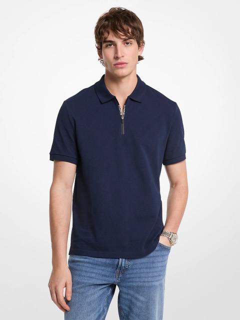 MICHAEL KORS Cotton Zip-Up Polo Shirt