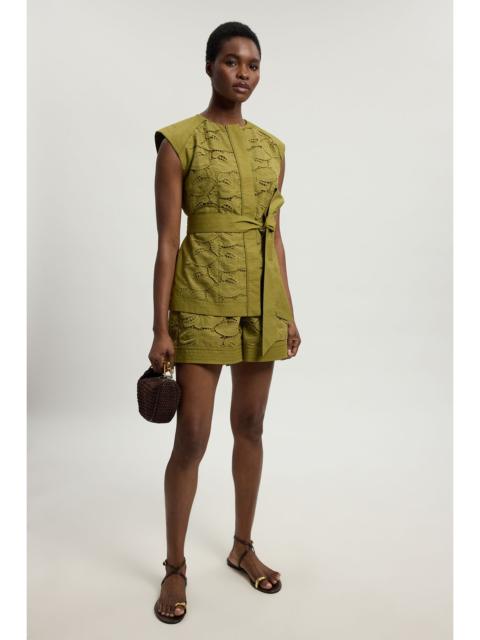 KAREN MILLEN Cutwork Cotton Woven Short