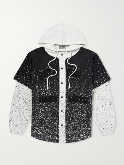 SATOSHI NAKAMOTO Embellished Layered Cotton Hoodie