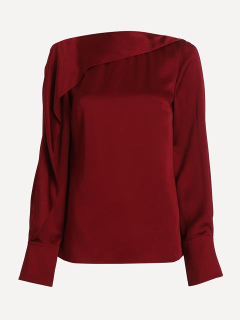 Erdem Draped Satin Cady Blouse