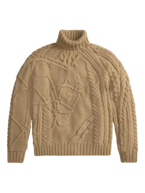 Ralph Lauren equestrian-motif cable-knit sweater