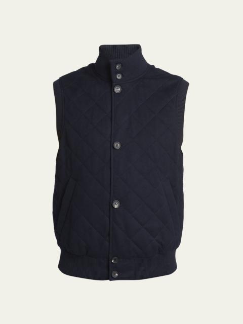 Loro Piana Men's Quilted Cashmere Reversible Vest