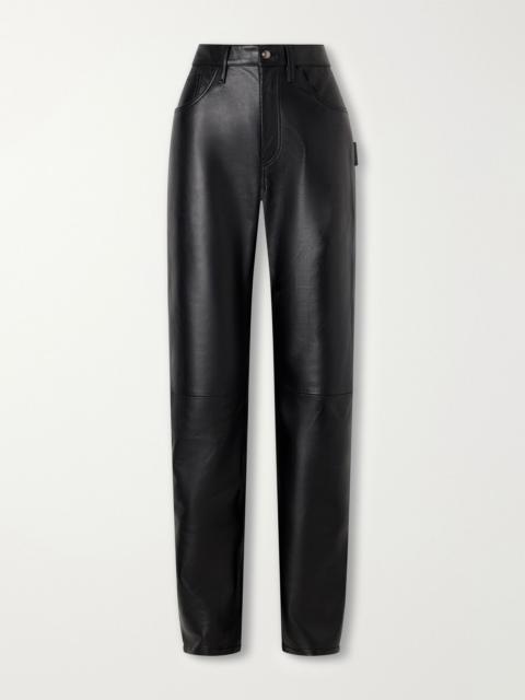 Altuzarra Mills leather straight-leg pants Black