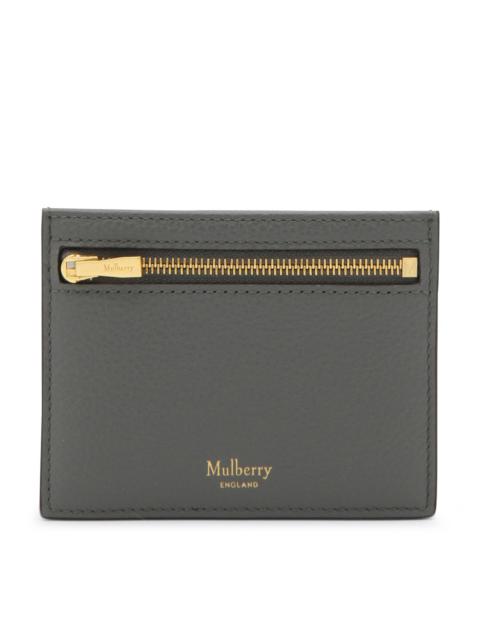 Mulberry grey leather cardholder