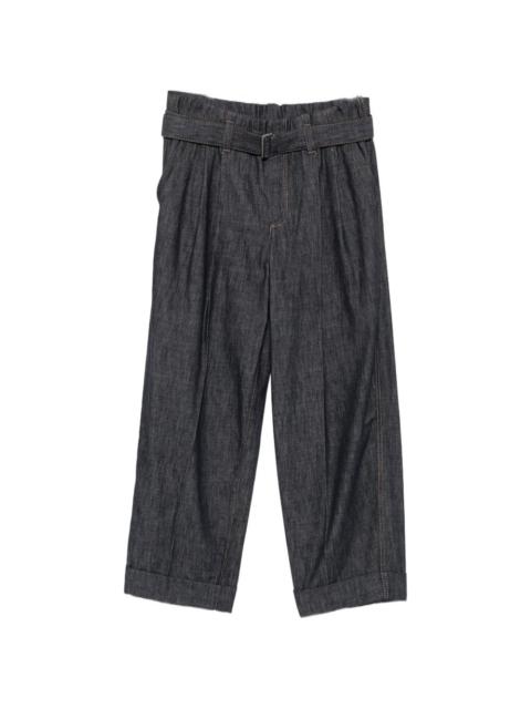 Brunello Cucinelli belted pleated jeans