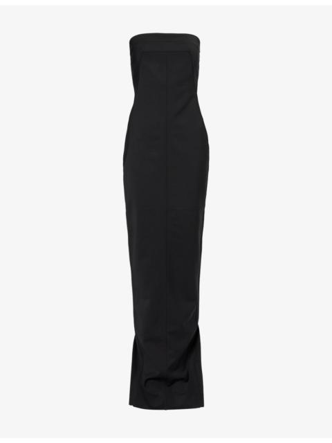 Rick Owens Bustier Strapless Stretch-Wool Gown