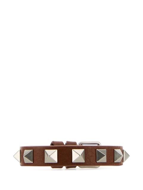 Valentino Caramel leather Rockstud bracelet