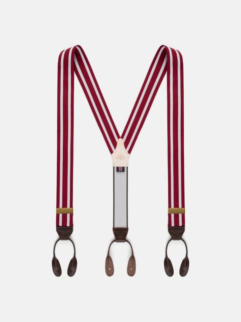 J. PRESS MADE-IN-ENGLAND RED & WHITE STRIPED BARATHEA BRACES