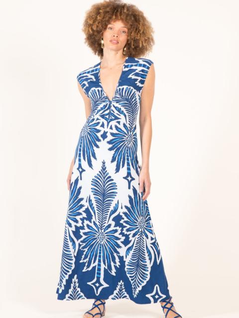 Poupette St Barth Long Dress Nova - Navy Cartagena