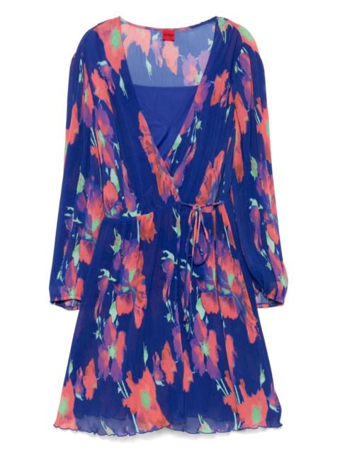 HUGO floral-print midi dress