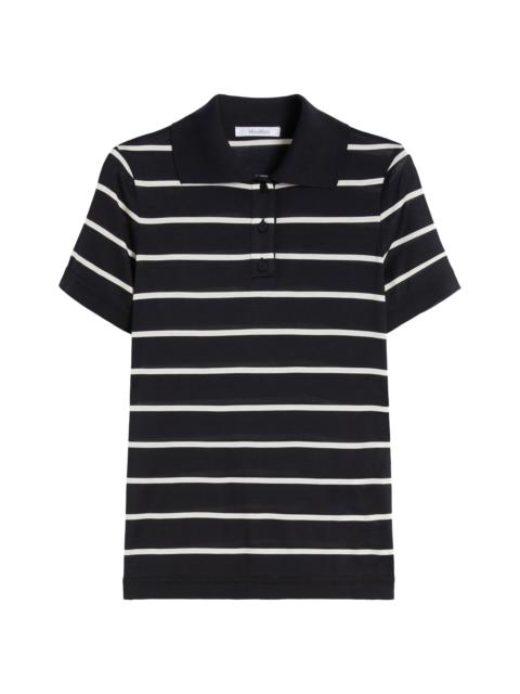 Max Mara Women's Silk Jersey Polo Shirt - Black