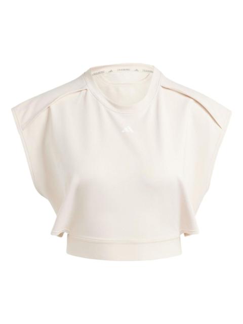 (WMNS) adidas Power Crop Aeroready Sleeveless T-Shirt 'Linen White' IM2707