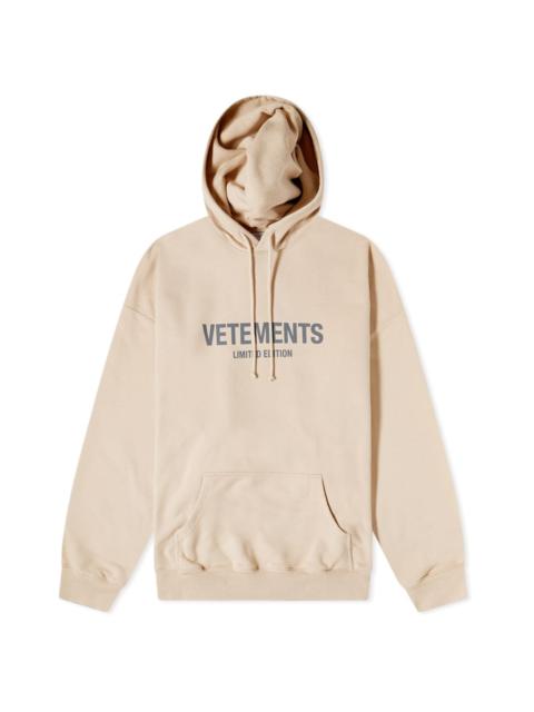 VETEMENTS VETEMENTS Logo Limited Edition Hoody
