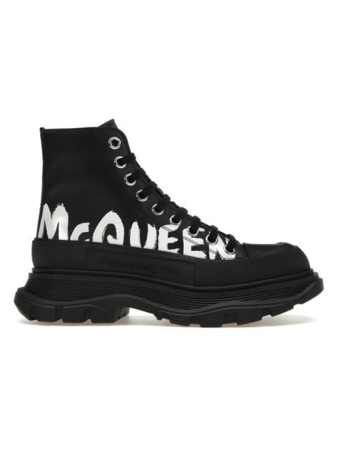 BALENCIAGA Alexander McQueen Tread Slick Boot Polyfaille Graffiti Black White (Women's)