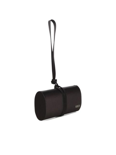 BALENCIAGA BB satin clutch bag