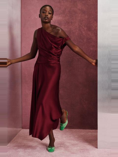STAUD STAUD PORTIA SILK DRESS CARMINO