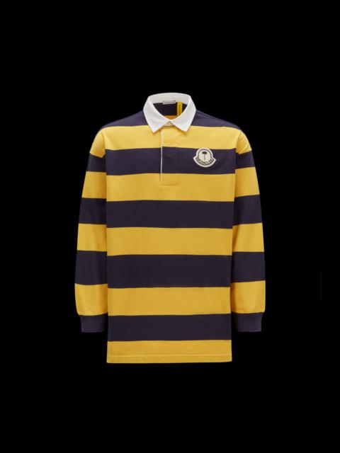 Moncler Striped Long Sleeve Polo Shirt