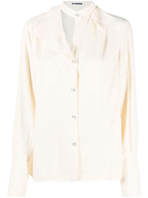 Jil Sander asymmetric-collar long-sleeved blouse