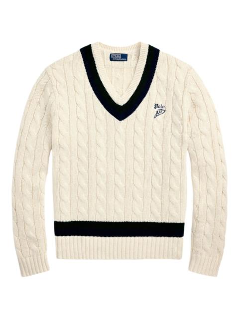 Polo Ralph Lauren embroidered-logo v-neck sweater