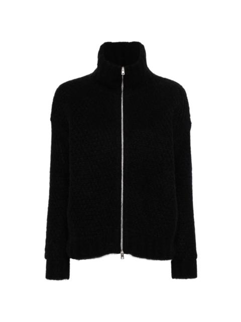 Herno zip-up brushed cardigan