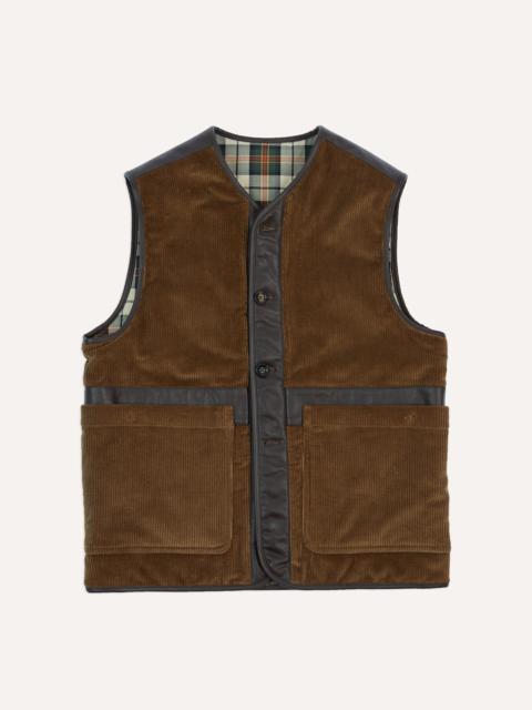 Drake's Brown Corduroy Wadded Vest