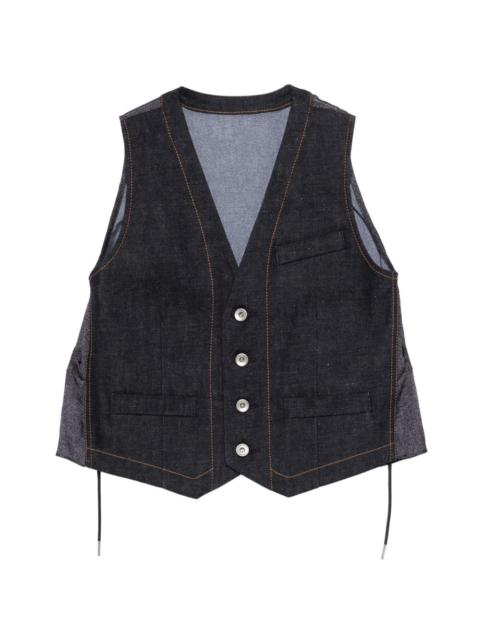 sacai button front waistcoat