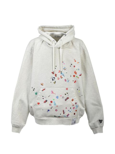 Maison MIHARAYASUHIRO sticker-print stud-embellished hoodie