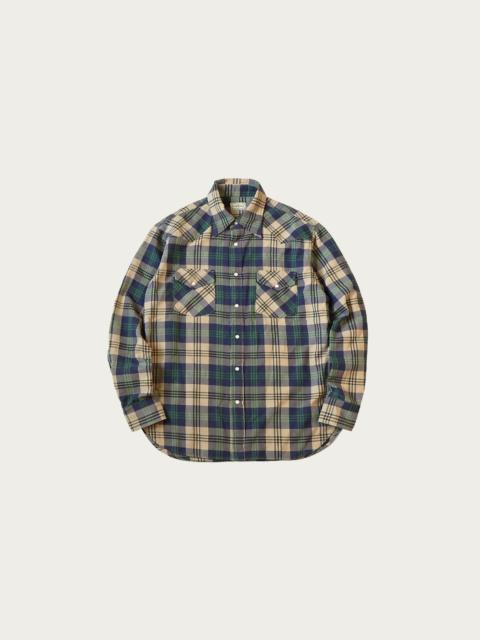 Kapital Columbia-Check HUSKY Western Shirt - Green