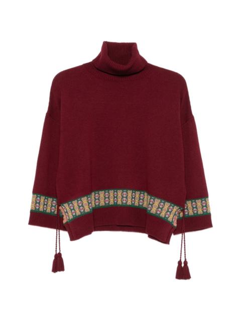 Etro geometric-pattern tassel-detail sweater