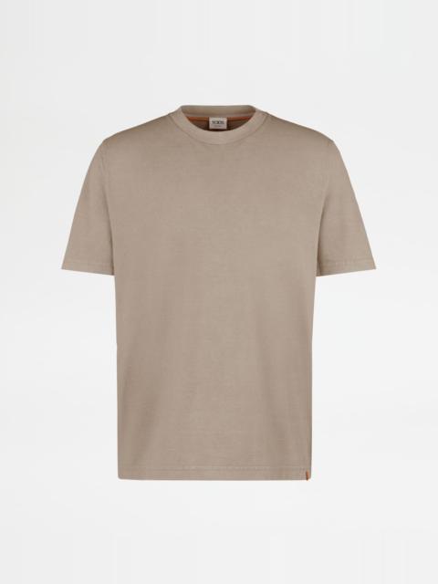 Tod's T-SHIRT IN JERSEY - BROWN